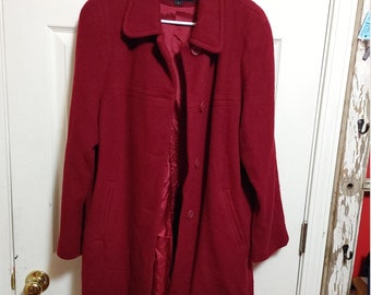 wine red coat