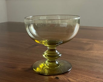 Olive green glass dish- vintage glassware- vintage candy bowl