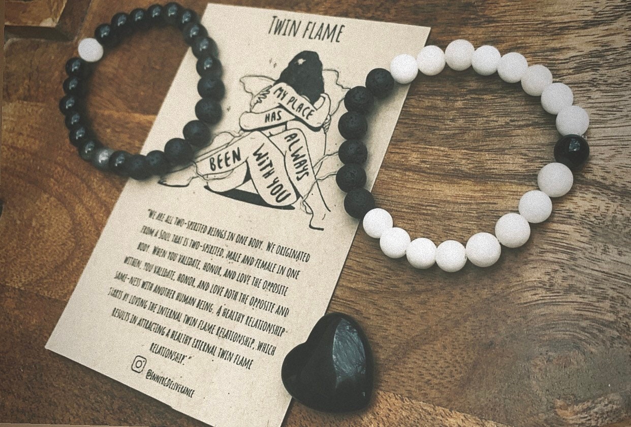 Twin Flame Bracelet Sets, Essential Oil Infused Lava Stones, Moonstone