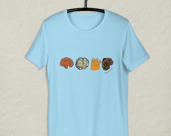 Unisex T-shirt met paddenstoelprint - 100% katoen