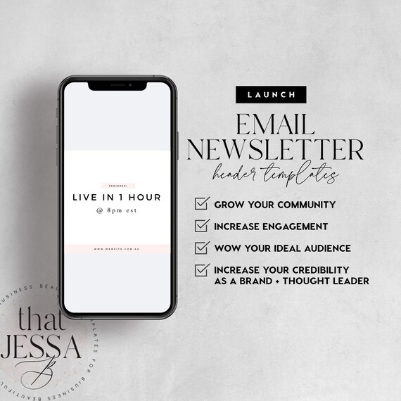 Launch Email Newsletter Header Templates Instant Download Etsy Launch Email Newsletter Header Templates Instant Download Etsy