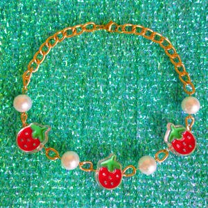 Strawberry Sweetheart Necklace, Strawberry Jewelry, Strawberry Necklace, Summer Jewelry, Novelty Necklaces, Fruit Necklaces, Gifts For Her