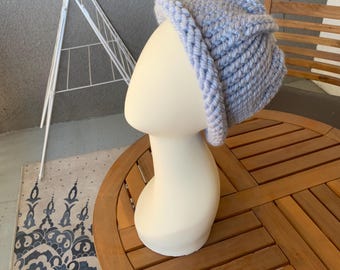 Warm Light Blue Adult Winter Beanie