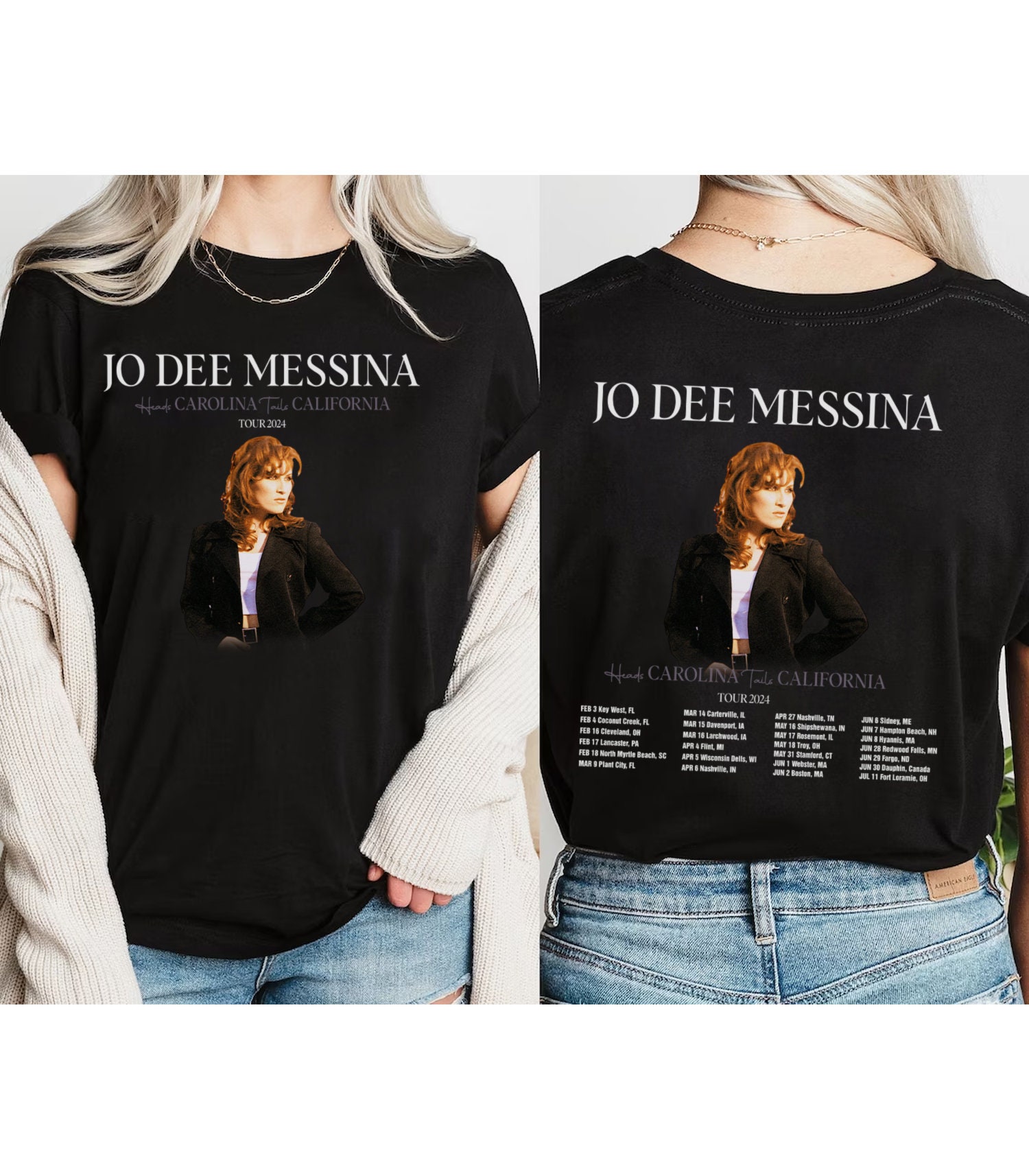 Jo Dee Messina 2024 Tour Heads Carolina Tails California Shirt sold by