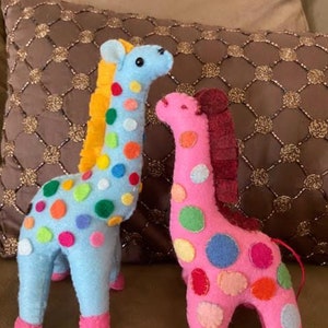 Handmade Felt Giraffe - Mulicolored