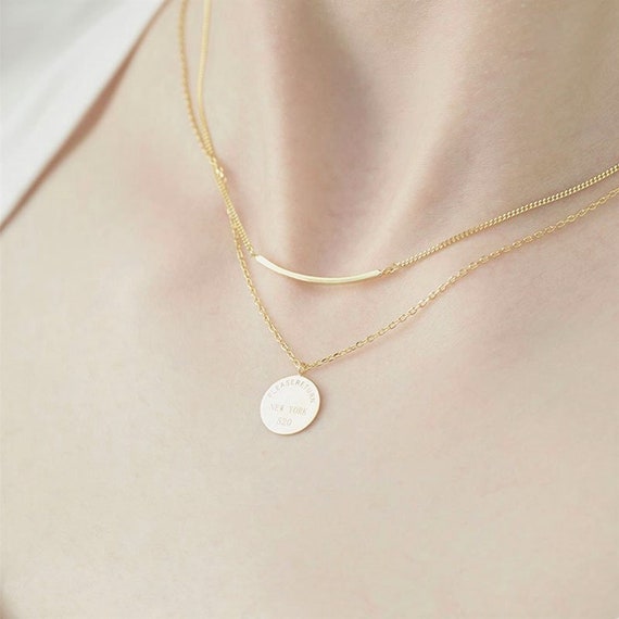 Deux Chain Disc Necklace Duo | atelier-yuwa.ciao.jp