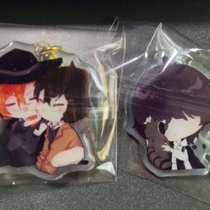 BSD Acrylic Keychains | Soukoku Acrylic Keychain | Poe and Karl Acrylic Keychain | Chuuya x Dazai Acrylic Keychain