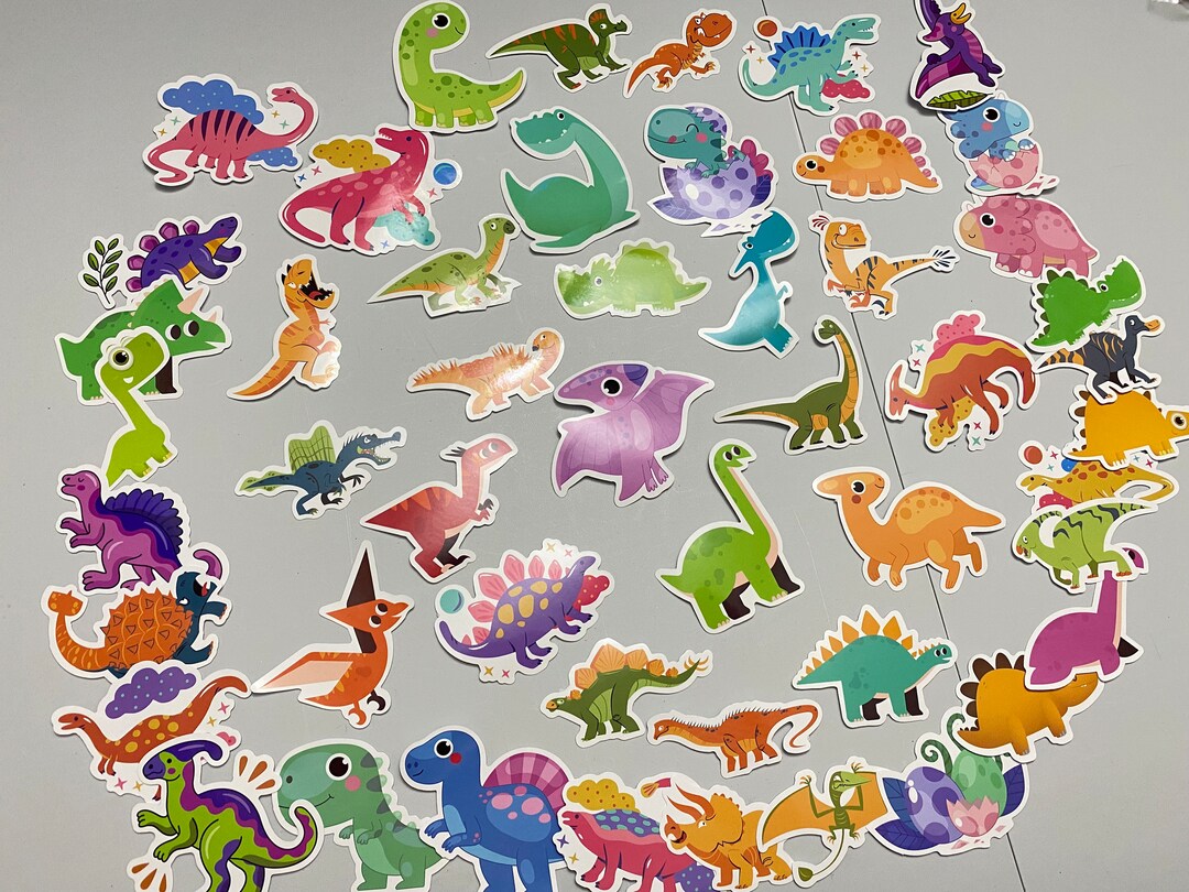 6 Dinosaur Stickers for Kids // Fun Stickers Etsy