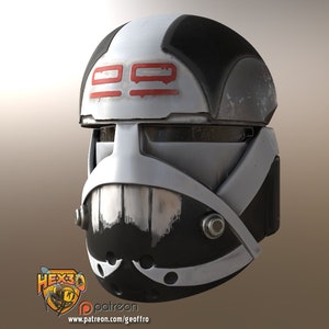 May include: A white and black helmet with a red stripe and a black visor. The helmet has a worn and weathered look.