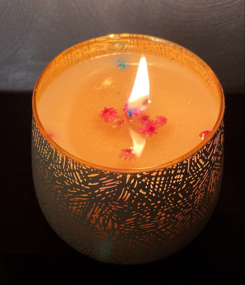 Pot Boré ~ Bougies à La Cire de Soja 100% Naturelles et Vegan Aux Huiles Essentielles Bio