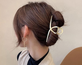 Set di fermagli per capelli in metallo dorato / Accessori per capelli minimalisti