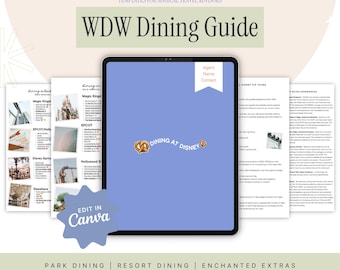 WDW Dining Guide | WDW Travel Agent Canva Templates