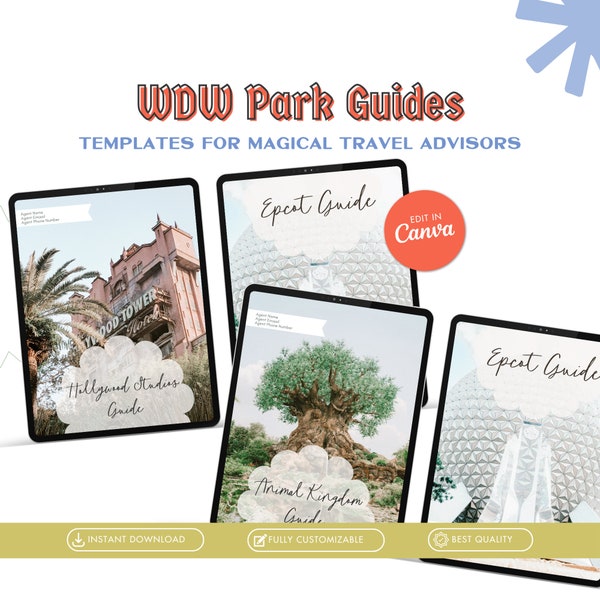 WDW Themaparken Gids BUNDEL | WDW-reisbureau Canva-sjablonen