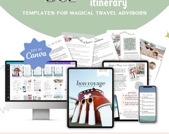 Bon Voyage! Cruise Client Itinerary  | DCL Travel Agent Canva Templates