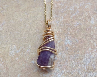 Wire wrapped Amethyst Pendant