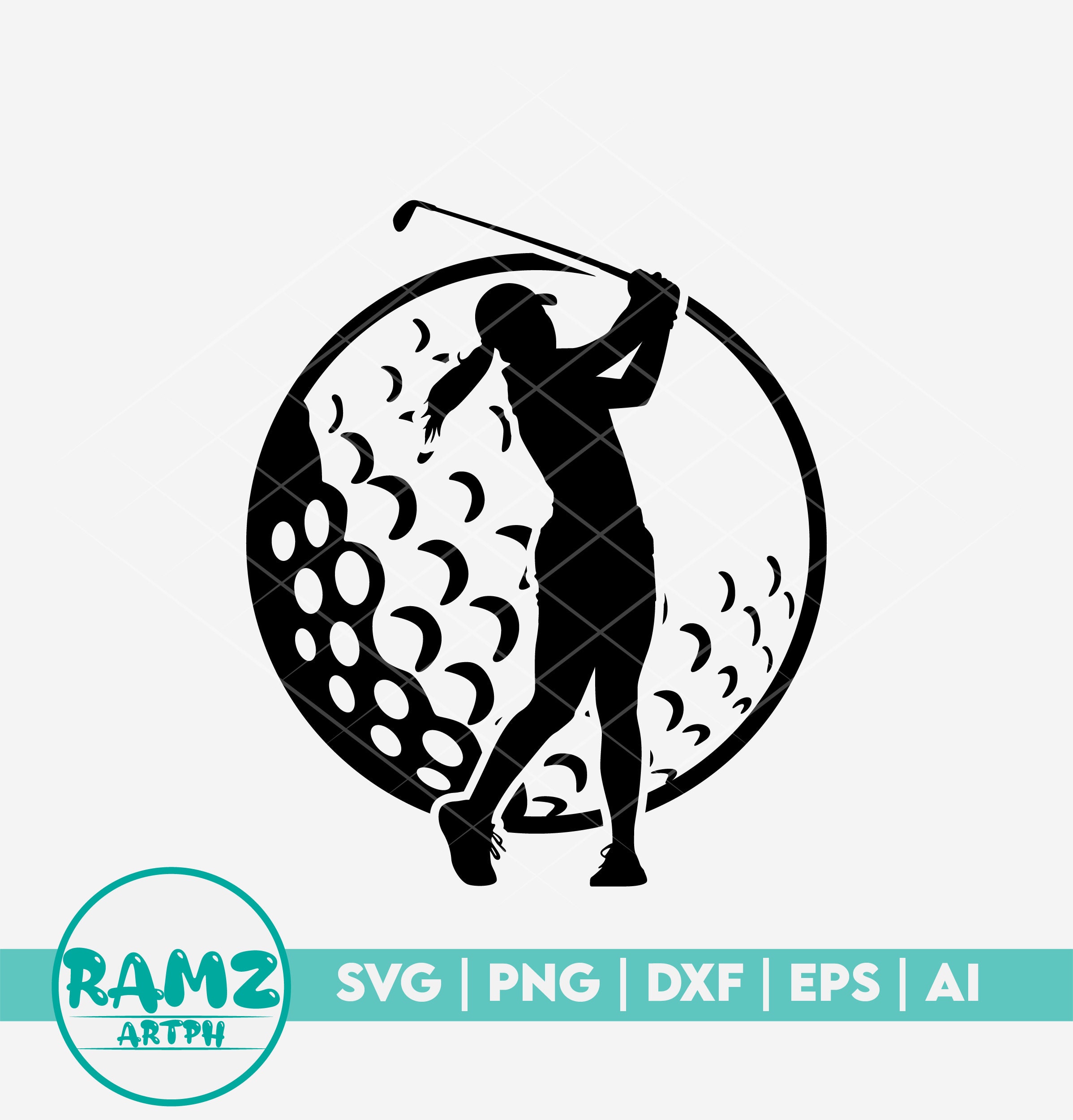 Golf SVG File Silhouette Girl - Golf Svg, Golfing Svg