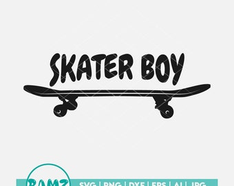 Skateboard SVG file skater boy - skateboard svg, skateboarder svg, skate svg, skater svg, dxf, eps, png, cut file