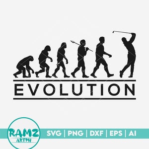 Golf SVG archivo Evolución - golf svg, golf svg, golfer svg, deportes svg, silueta, png, archivo de corte