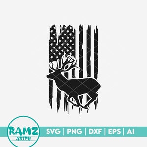 Hunting SVG file US flag - Hunting svg, Deer Hunting svg, elk hunting svg, hunter svg, silhouette, cut file, png