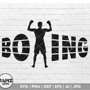 Boxing SVG file logo - boxing svg, boxing gloves svg, boxing silhouette, boxing cut file, dxf eps png file for cricut
