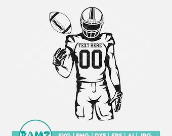 Customizable Football Player SVG, Layered Custom Football SVG, Personalized Football Player svg, Football Player SVG, football team name Png