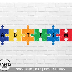 Autism puzzle svg, Autism svg, puzzle piece svg, autism Awareness svg, svg Files for Cricut Silhouette svg jpg png dxf