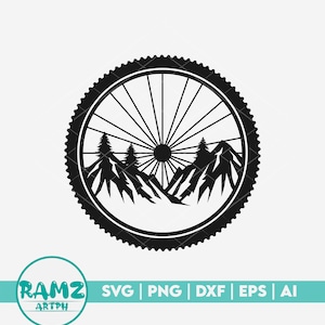 Mountainbike SVG bestand Mtb wiel - mountainbike svg, mtb svg, fietsen svg, silhouet, gesneden bestand, png, clipart