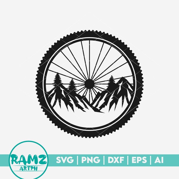 Mountain bike SVG file Mtb wheel - mountain bike svg, mtb svg, cycling svg, silhouette, cut file, png, clipart