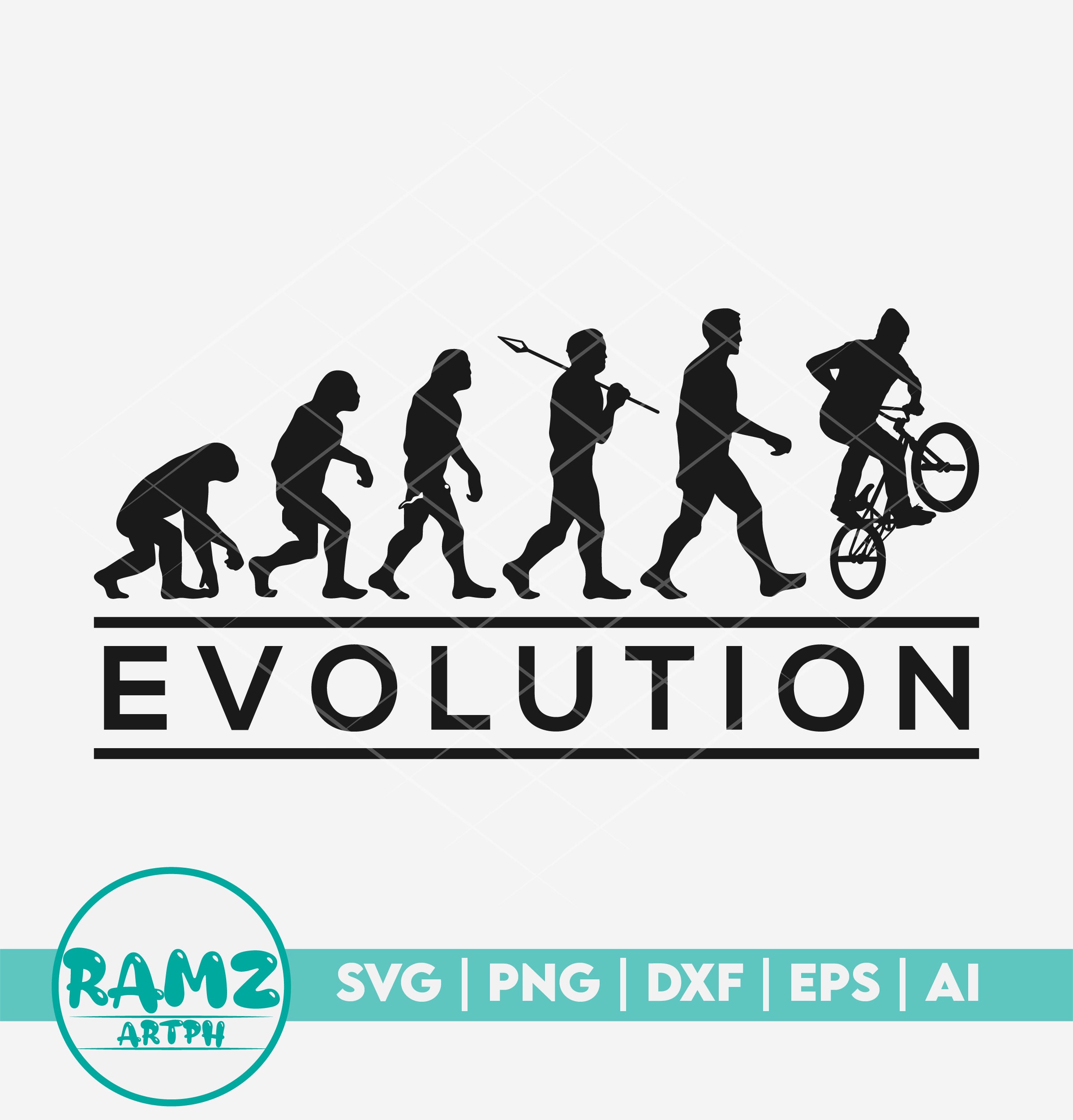 Vector Evolution Biking Bike Cycling Evolution Stock Vector By