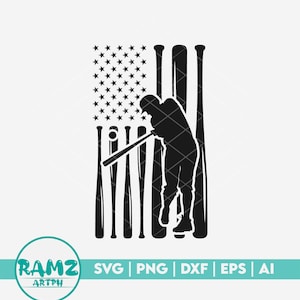Baseball SVG file US flag Bat - baseball svg, baseball bat svg, pinch hitter svg, silhouette, png, cut file