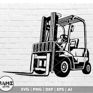 Forklift SVG file Silhouette - fork lift svg, heavy equipment svg, industrial truck svg, clipart, cut file, digital download
