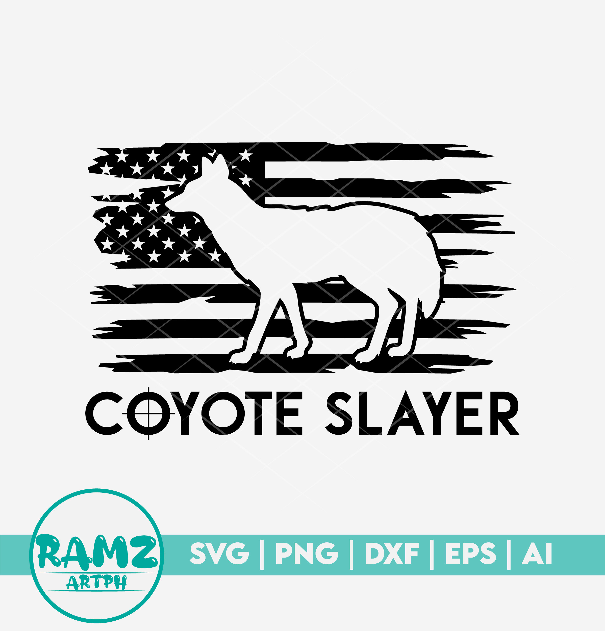 Hunting SVG File Coyote Us Flag Hunting Svg Coyote Hunting - Etsy