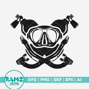 Scuba SVG file Scuba gear - scuba diving svg, diver svg, snorkeling svg, scuba diver svg, silhouette, png, cut file, clipart