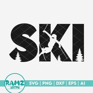 Ski SVG Datei Logo - ski svg, ski svg, ski clipart, winter svg, silhouette, sport svg, png, cut file