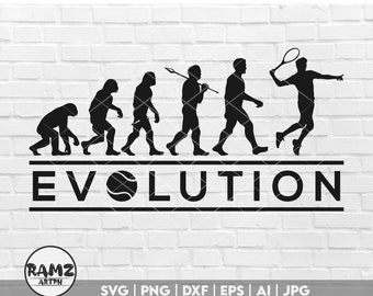 Tennis SVG Datei Evolution- Tennis svg, Tennisschläger svg, Rasen Tennis svg, Sport svg, Love Tennis svg, dxf, eps, Cut File für Cricut