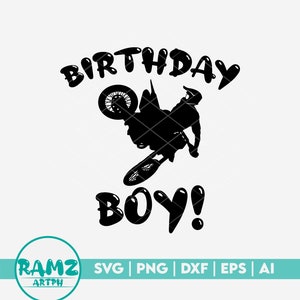 Motocross SVG file Birthday boy - motocross svg, motorcycle svg, dirt bike svg, racing svg, silhouette, png, cut file