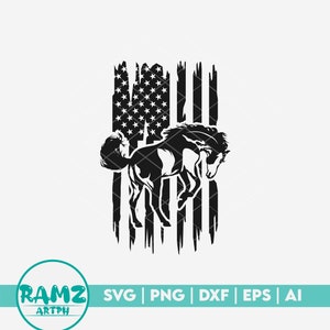Horse SVG file US flag 2 - horse svg, horse clipart, horse cut file, horse lover svg, png, dxf, cut file