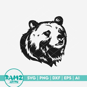 Bear SVG file Head Silhouette 1 - ours svg, papa bear svg, baby bear svg, png, fichier coupé