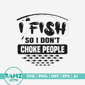 Archivo SVG de pesca Pesco para no asfixiar a la gente: pesca svg, pescador svg, caña de pescar svg, pez svg, silueta, png, lima cortada,