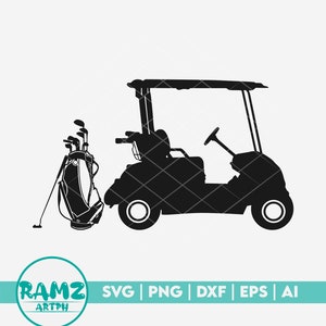 ゴルフ SVG ファイル バッグとカート - ゴルフ SVG、ゴルフ SVG、ゴルファー SVG、シルエット、PNG、愛好家向けカット ファイル