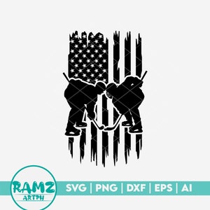Hockey SVG file Us flag - Ice hockey svg, hockey stick svg, hockey puck svg, silhouette, png, cut file