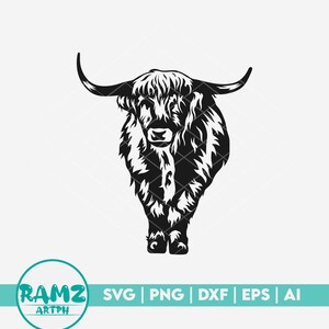 Highland cow SVG file Highland Silhouette 1 - cow svg, heifer svg, cute cow svg, cut file, png, clipart