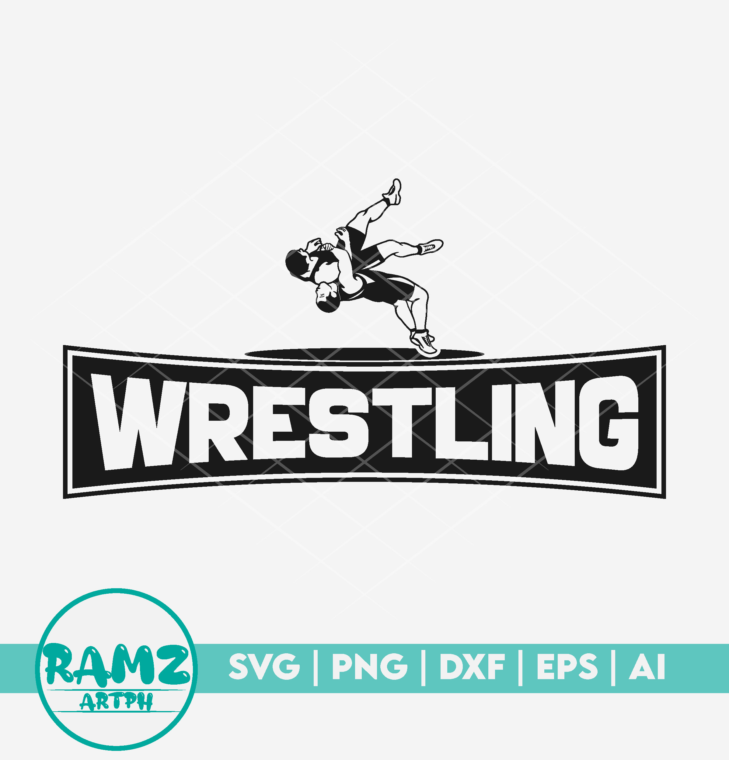 Wrestling SVG File Logo Silhouette Wrestling Svg Wrestler Etsy