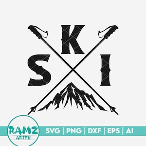 Ski SVG-Datei Ski Stick - Ski svg, Skifahren svg, Schneebrille svg, Clipart, png, geschnittene Datei
