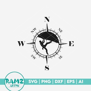 Rock Climbing SVG file Compass - climbing svg, rock climb svg, adventure svg, climb svg, dxf, eps, cut file, png