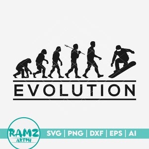 Snowboard SVG Datei Evolution - snowboarding svg, snowboard svg, winter svg, silhouette, png, cut file