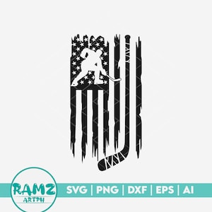 Hockey SVG file US flag - Hockey player svg, hockey stick svg, patriotic flag svg, png, cut file