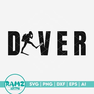 Scuba SVG file Diver logo - scuba diving svg, diver svg, snorkeling svg, scuba diver svg, silhouette, png, cut file