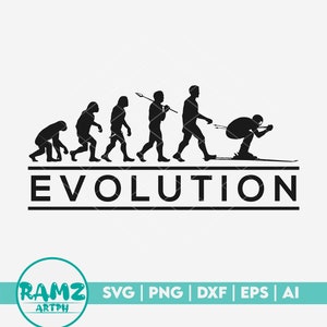 Ski SVG file Evolution - ski svg, skiing svg, winter svg file for cricut