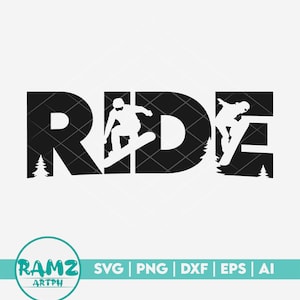 Snowboard SVG Datei Ride - snowboarding svg, snowboard svg, winter svg, silhouette, png, cut file